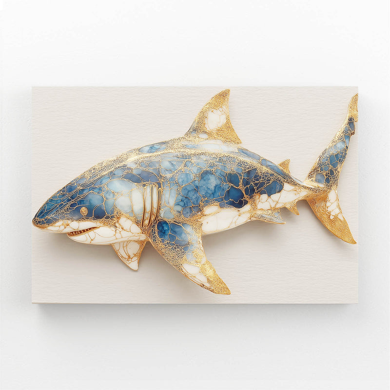 Gold Accent Elegant Shark Prints – gold accent elegant shark canvas print