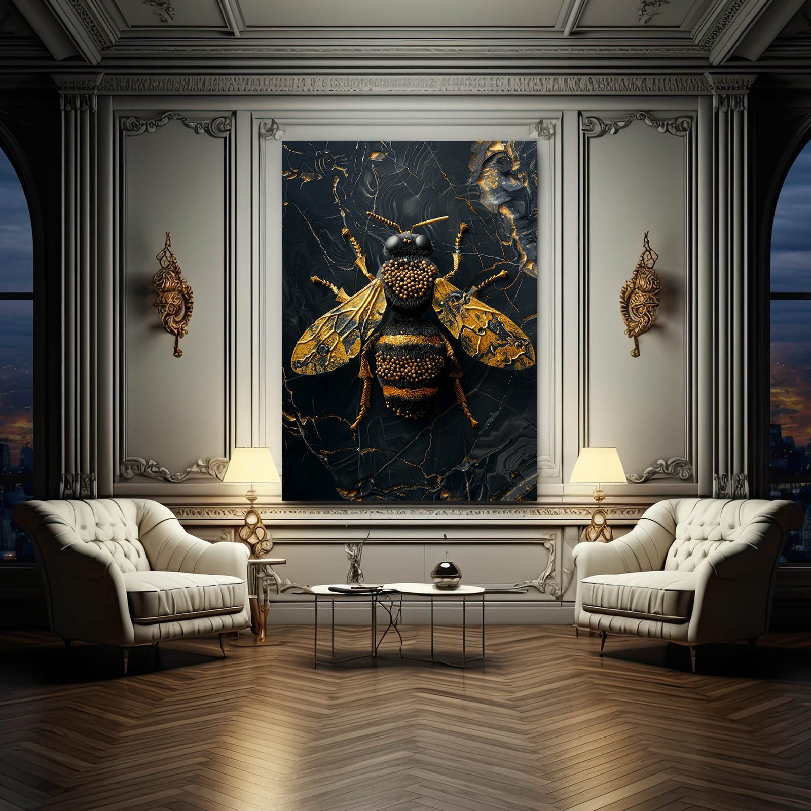 Gold Bee Wall Art