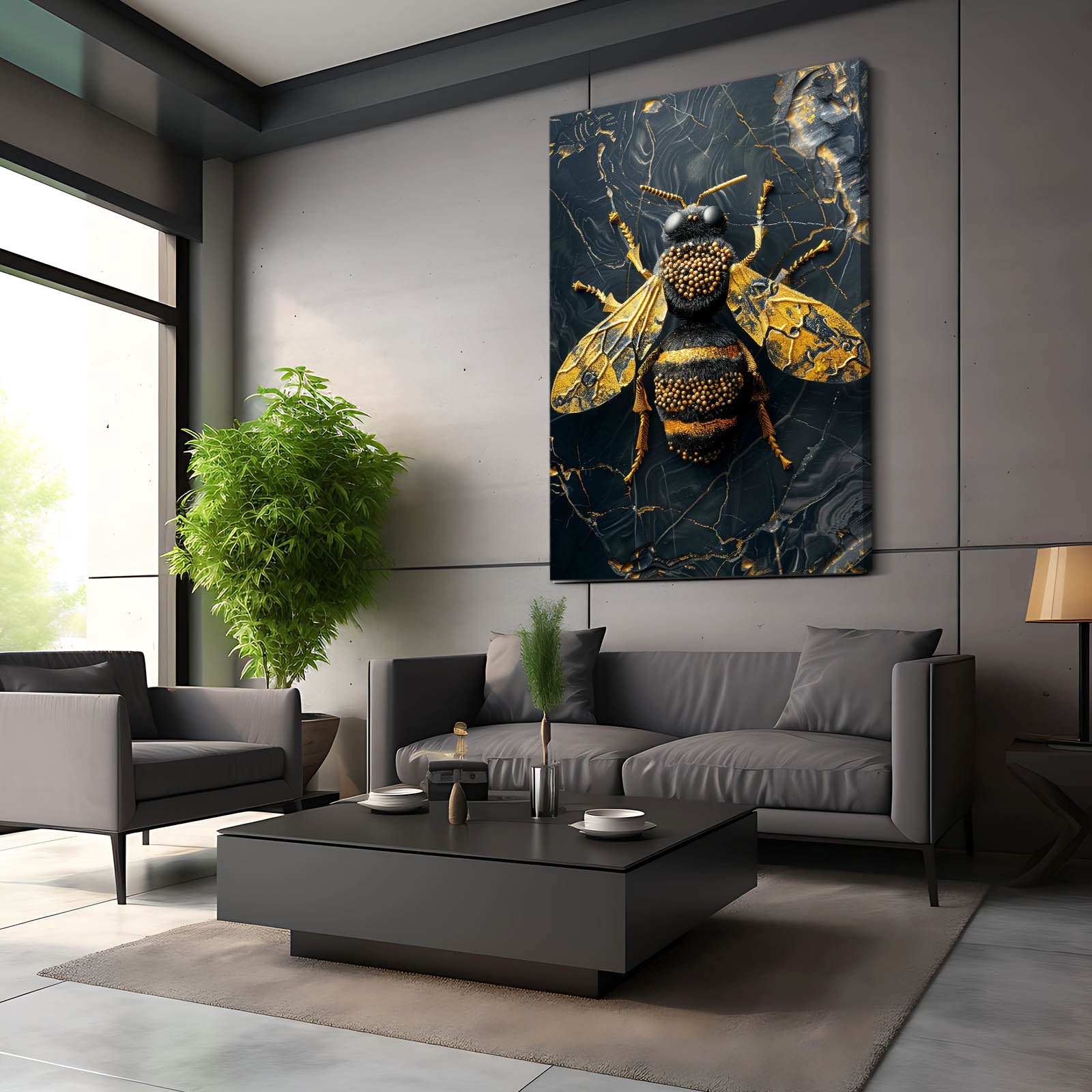 Gold Bee Wall Art