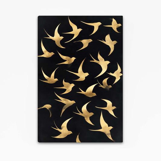 Gold Birds Flight Canvas Art – gold birds flight gold canvas print