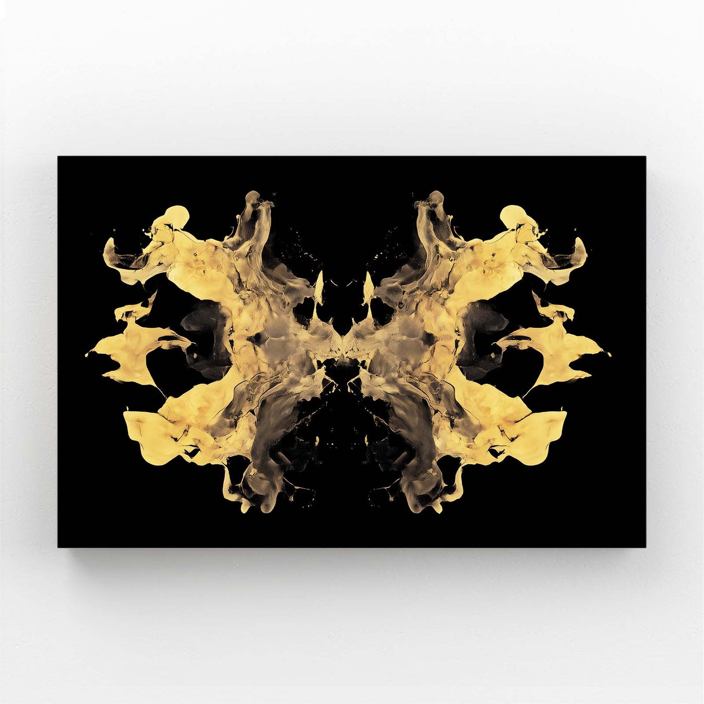 Gold Blot Symmetry Wall Art – gold blot symmetry gold canvas print