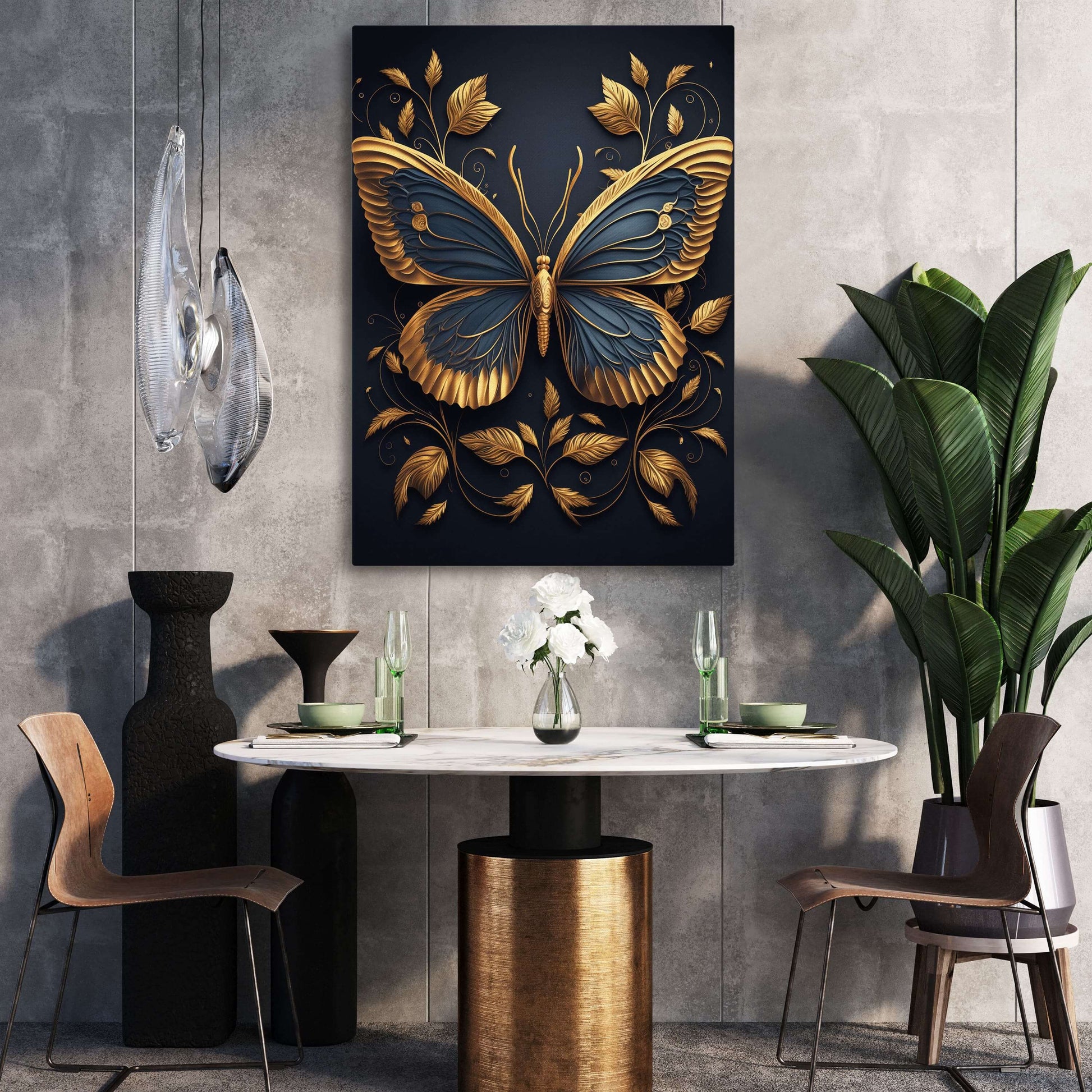 Gold Butterfly Wall Art