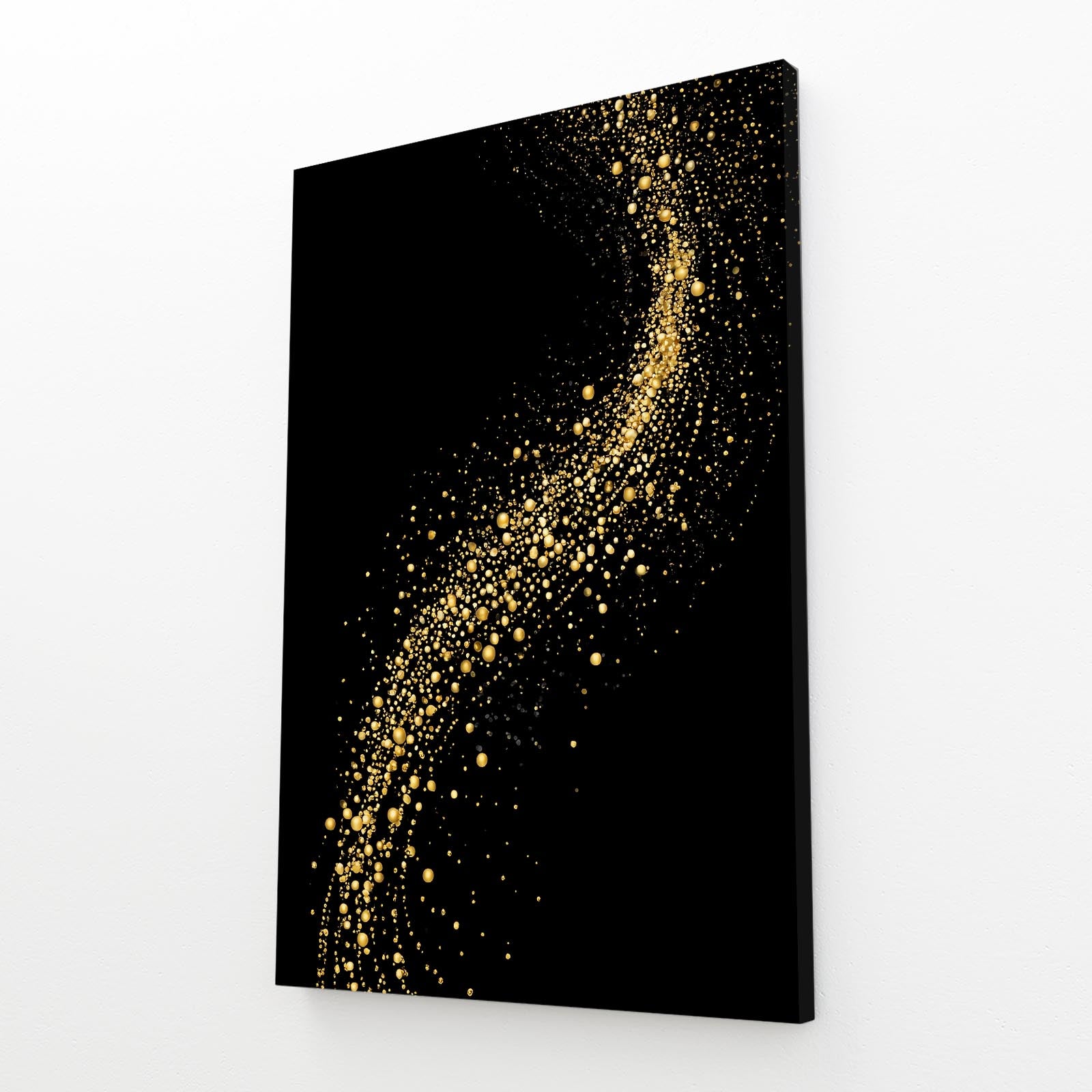 Gold Dust Arc Art – angled canvas view on white background