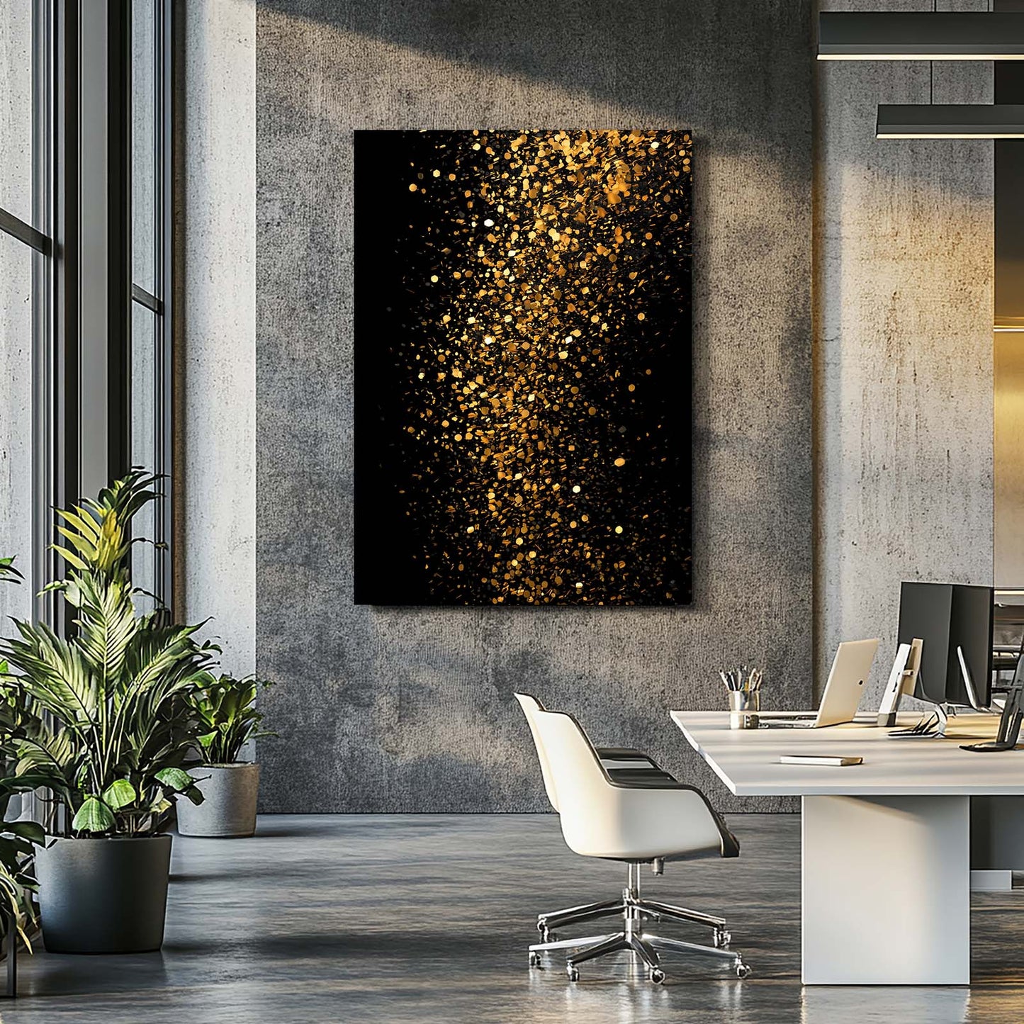 Gold Dust Cascade Wall Art – styled in a furnished interior