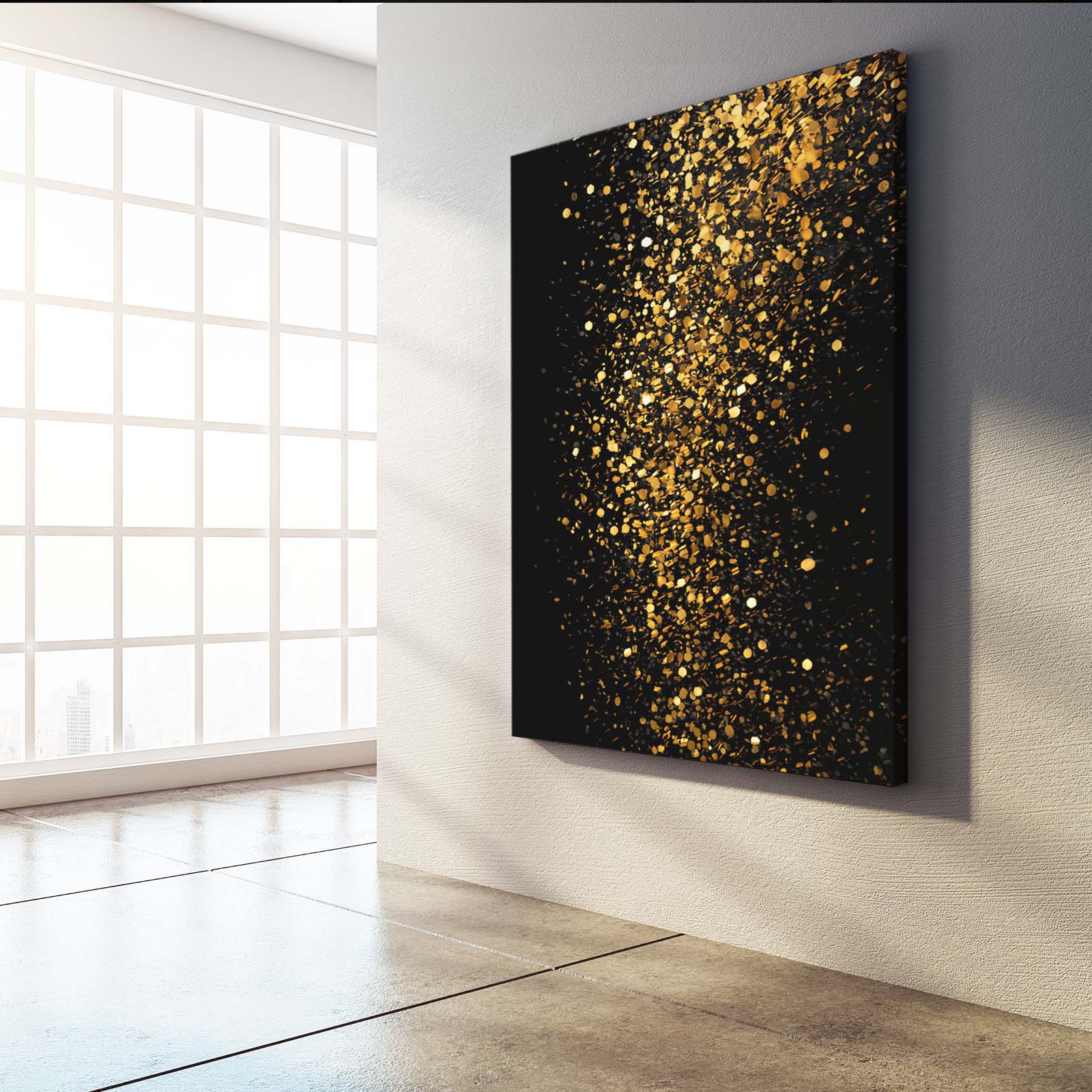 Gold Dust Cascade Wall Art – styled in a furnished interior