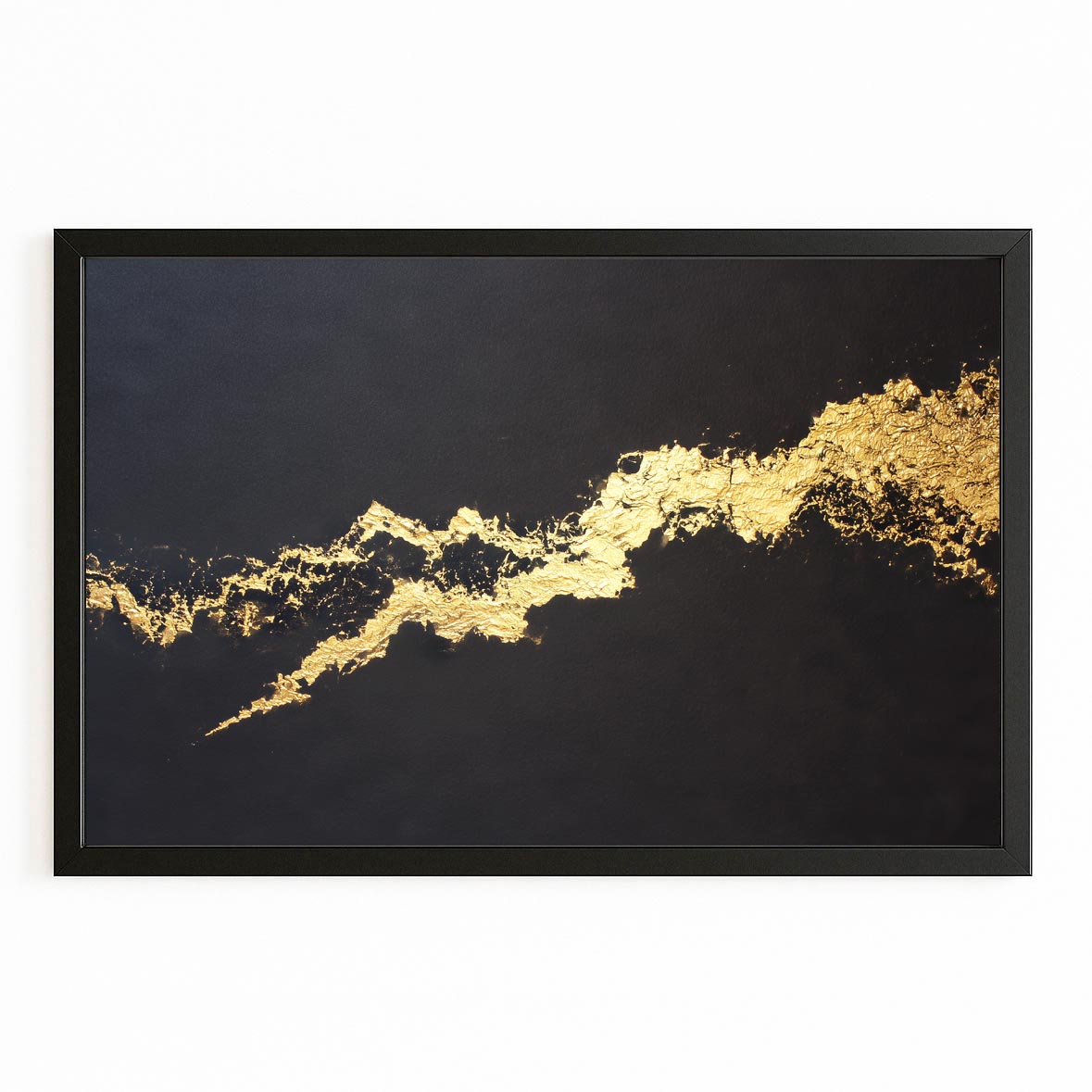 Gold Dust Diagonal Wall Art – with Premium Black frame on white background