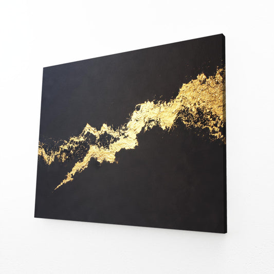 Gold Dust Diagonal Wall Art – angled canvas view on white background
