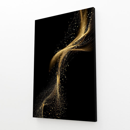 Gold Dust Swirl Canvas Art – angled canvas view on white background