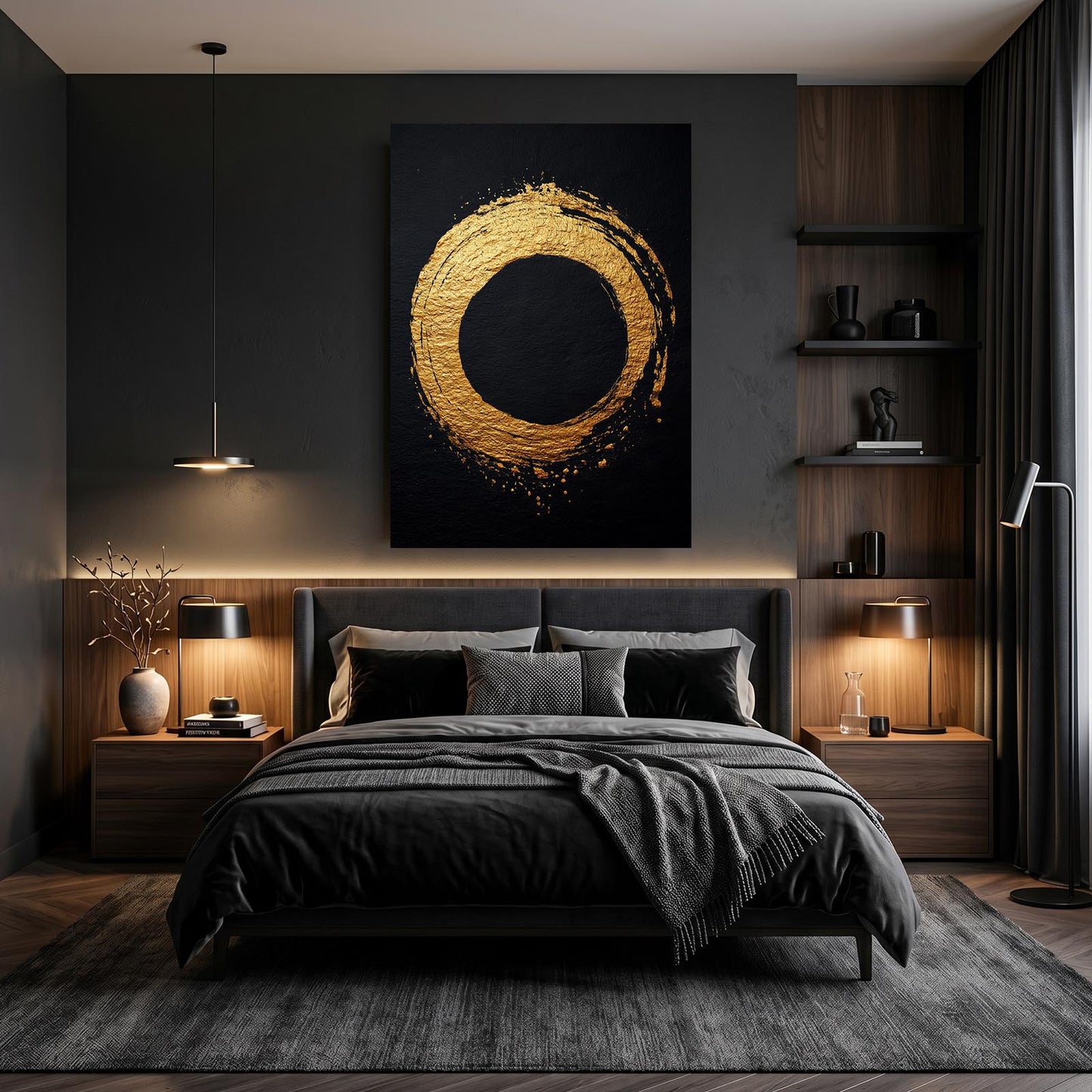 Gold Enso Ring Canvas – styled in a furnished interior