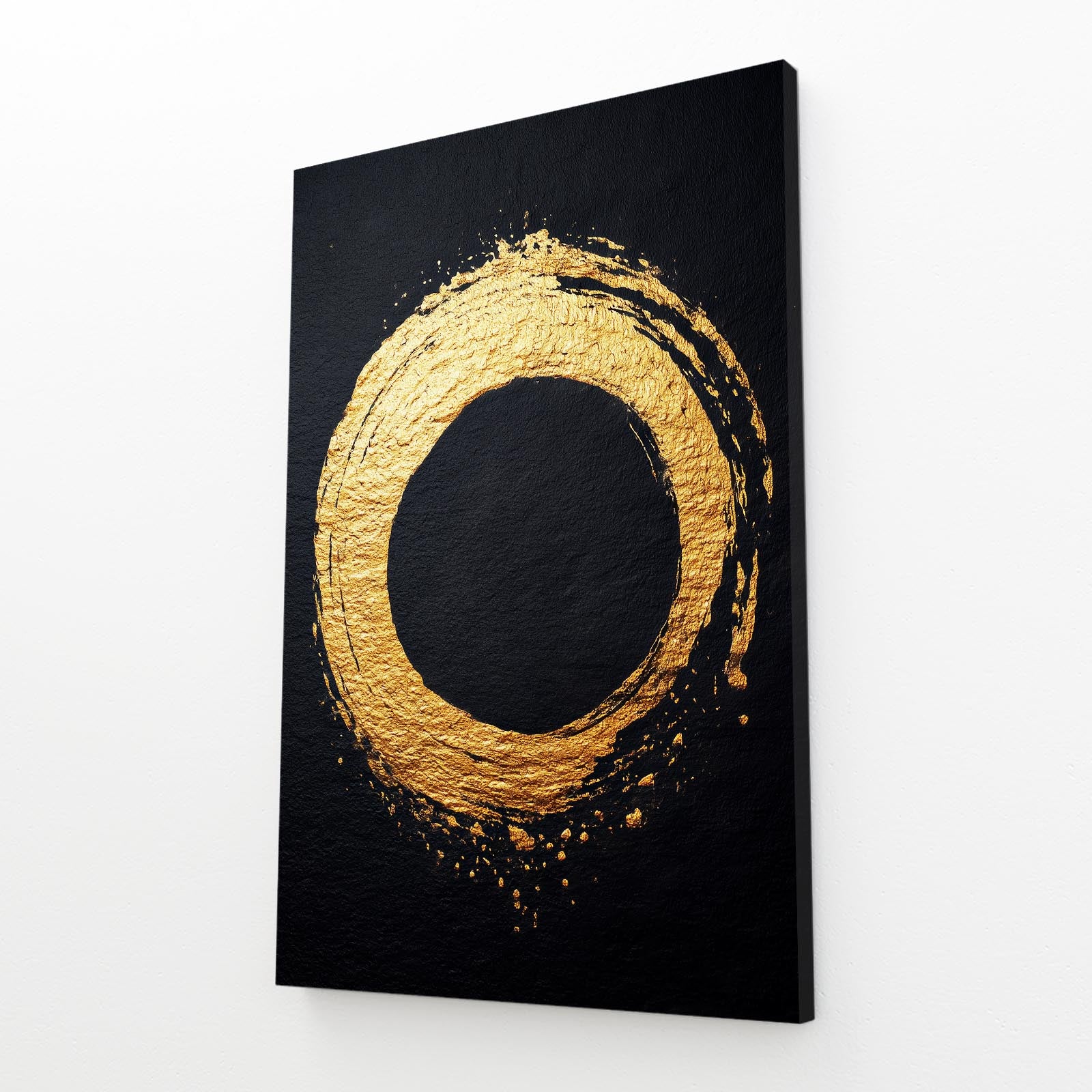 Gold Enso Ring Canvas – angled canvas view on white background