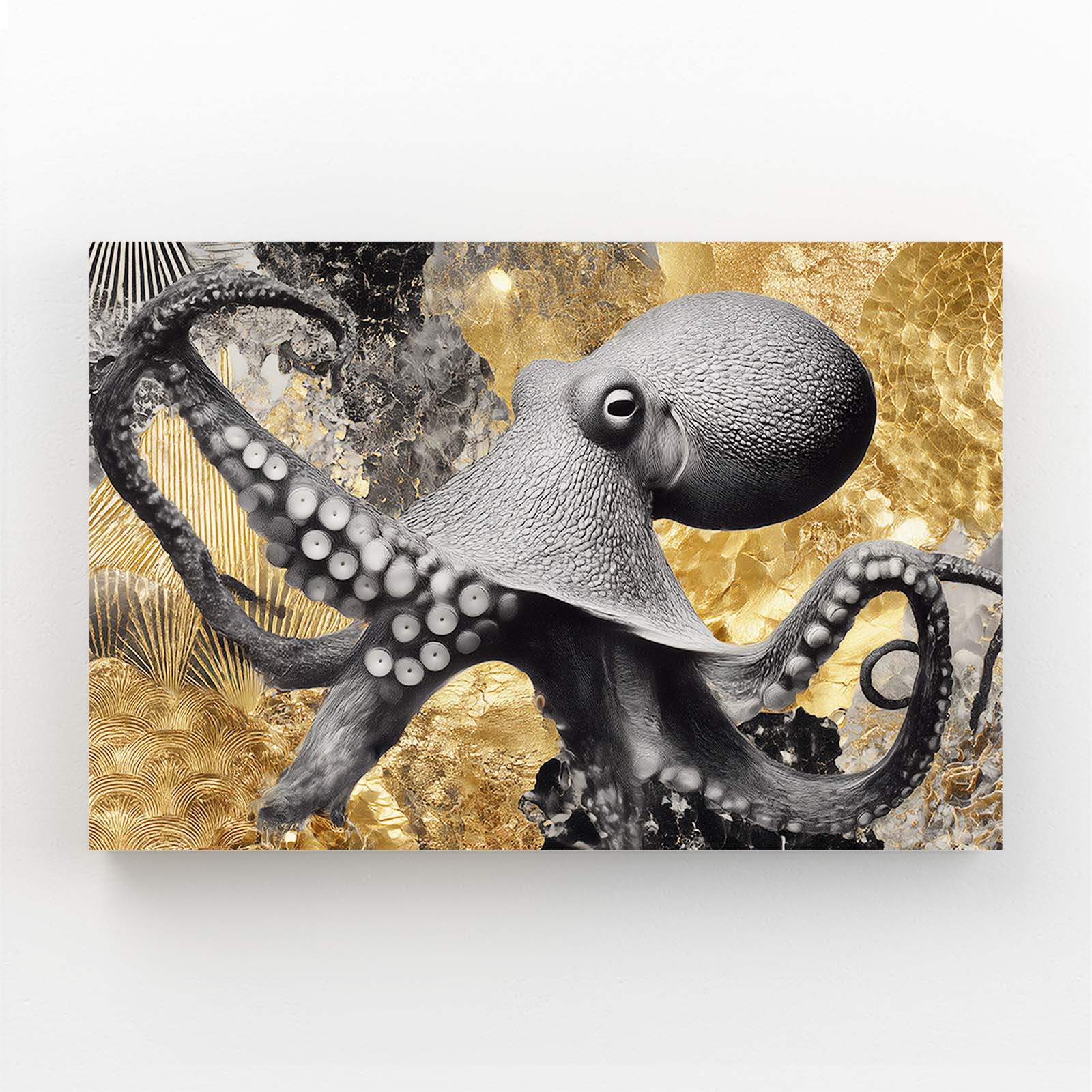 Gold Foil Shadow Octopus Canvas – gold foil shadow octopus canvas print