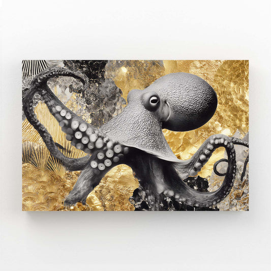 Gold Foil Shadow Octopus Canvas – gold foil shadow octopus canvas print
