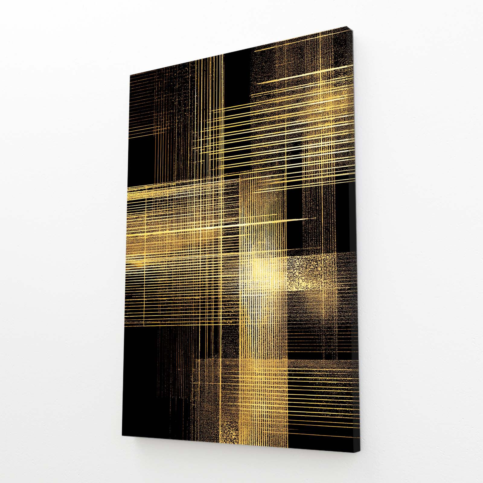 Gold Grid Weave Canvas – angled canvas view on white background