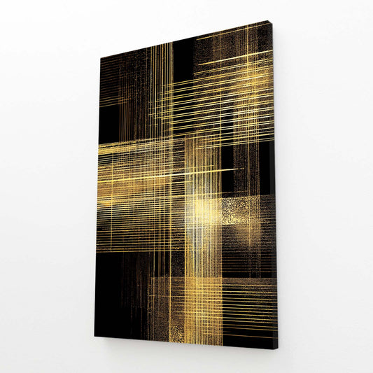 Gold Grid Weave Canvas – angled canvas view on white background