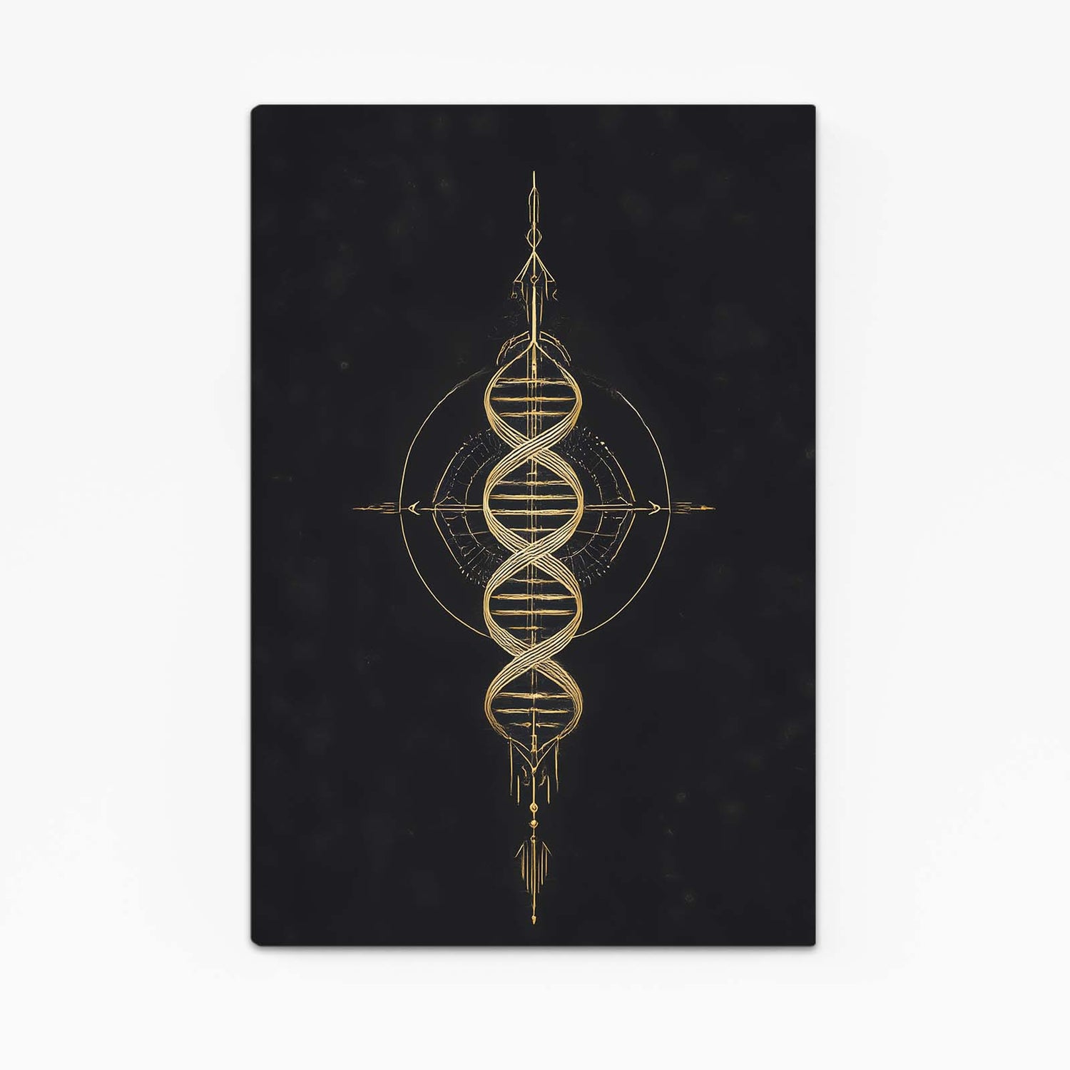 Gold Helix Emblem Canvas Art — minimalist canvas print, canvas print on white background