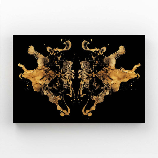 Gold Ink Symmetry Canvas Art – gold ink symmetry gold canvas print