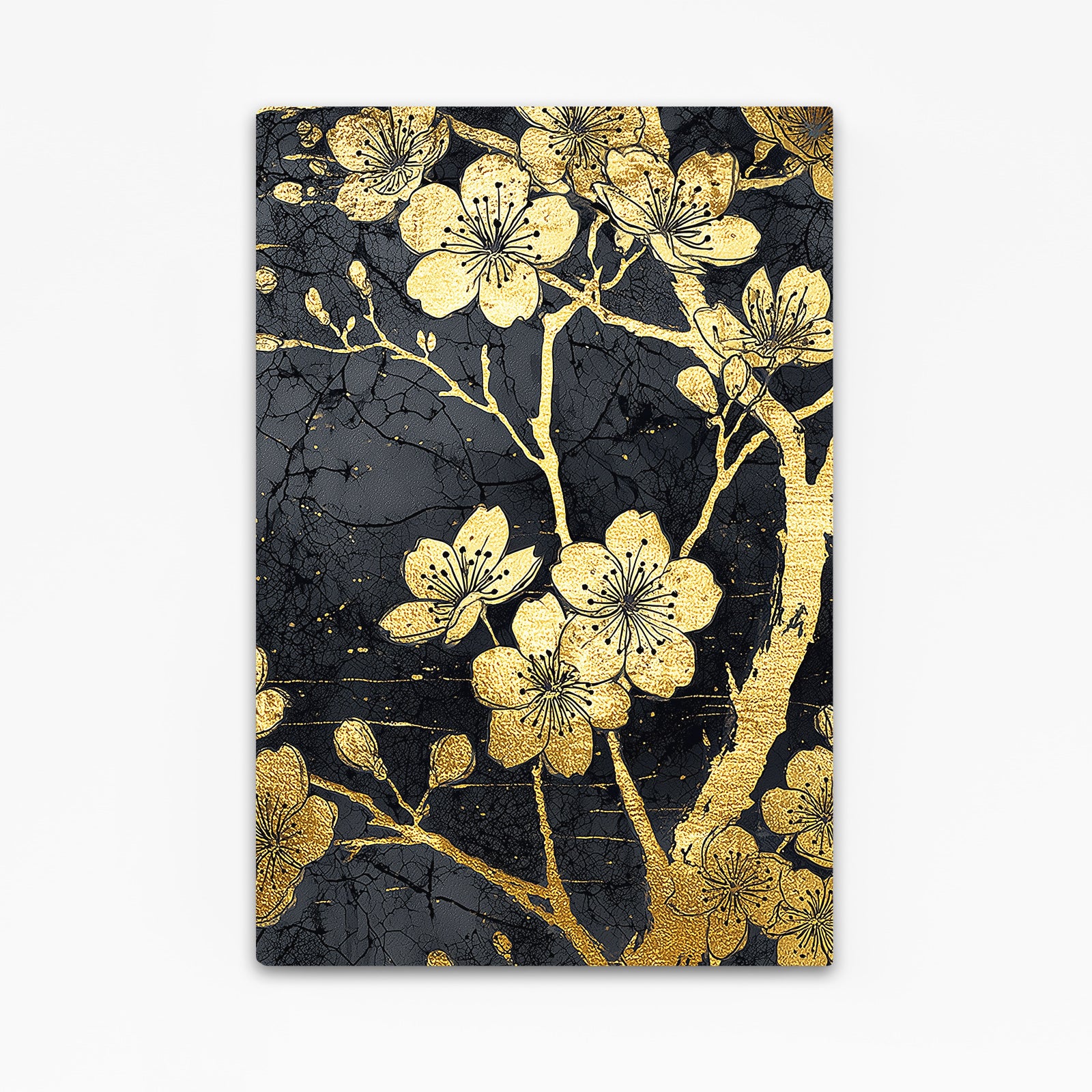 Gold Leaf Blooms Cherry Blossom Prints – gold leaf blooms cherry blossom canvas print