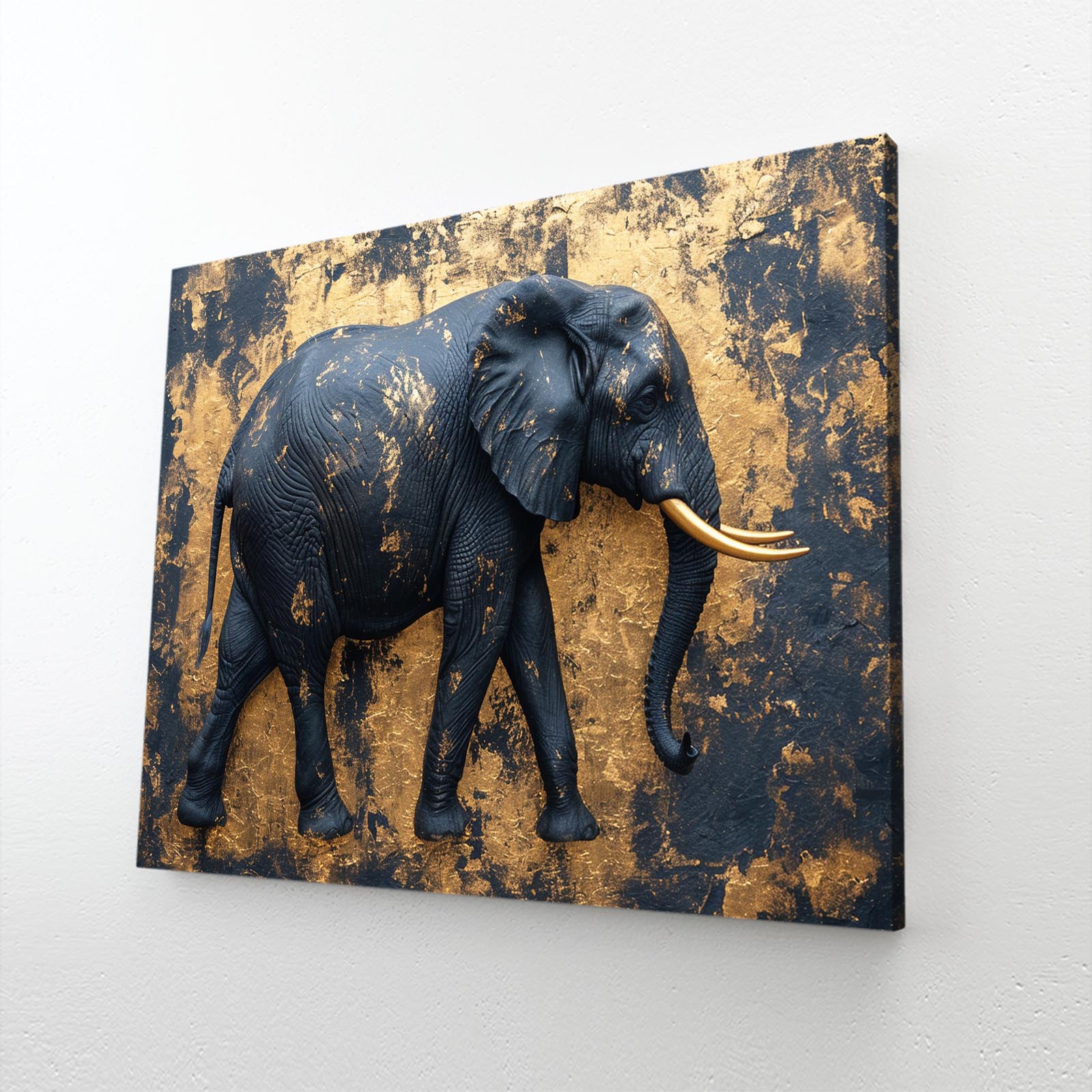 Gold Leaf Elephant Art