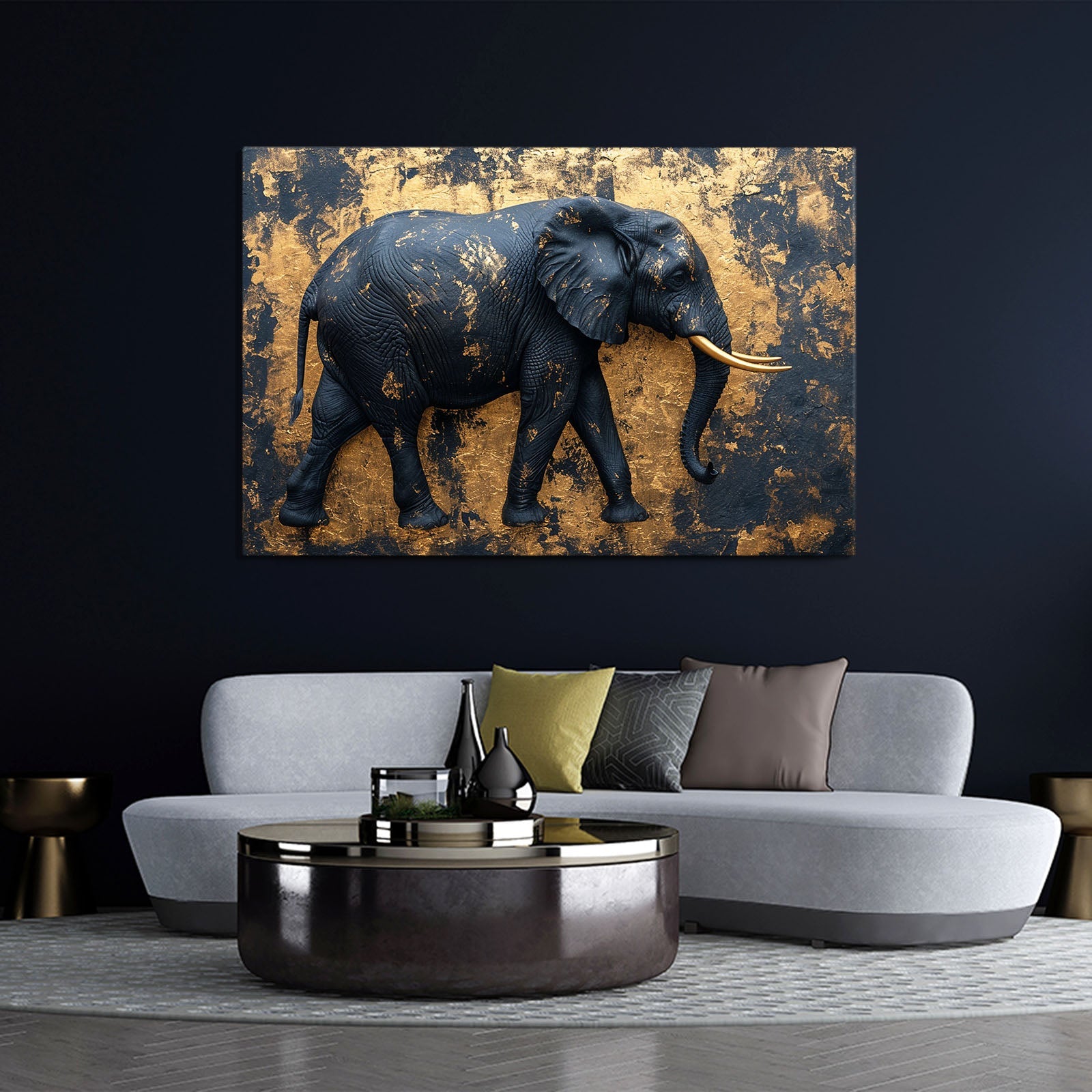 Gold Leaf Elephant Art