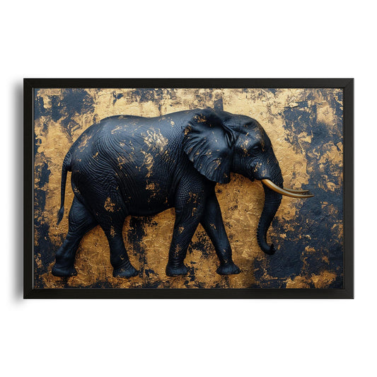 Gold Leaf Elephant Art – canvas print on white background