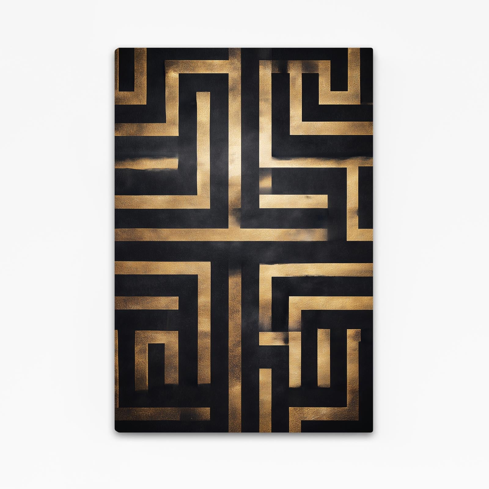 Gold Maze Pattern Art – gold maze pattern gold canvas print