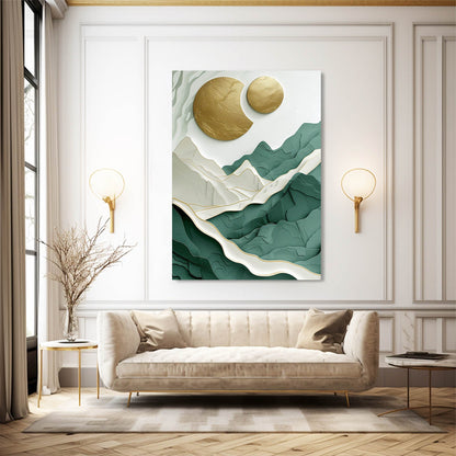 Gold Moon Boho Art