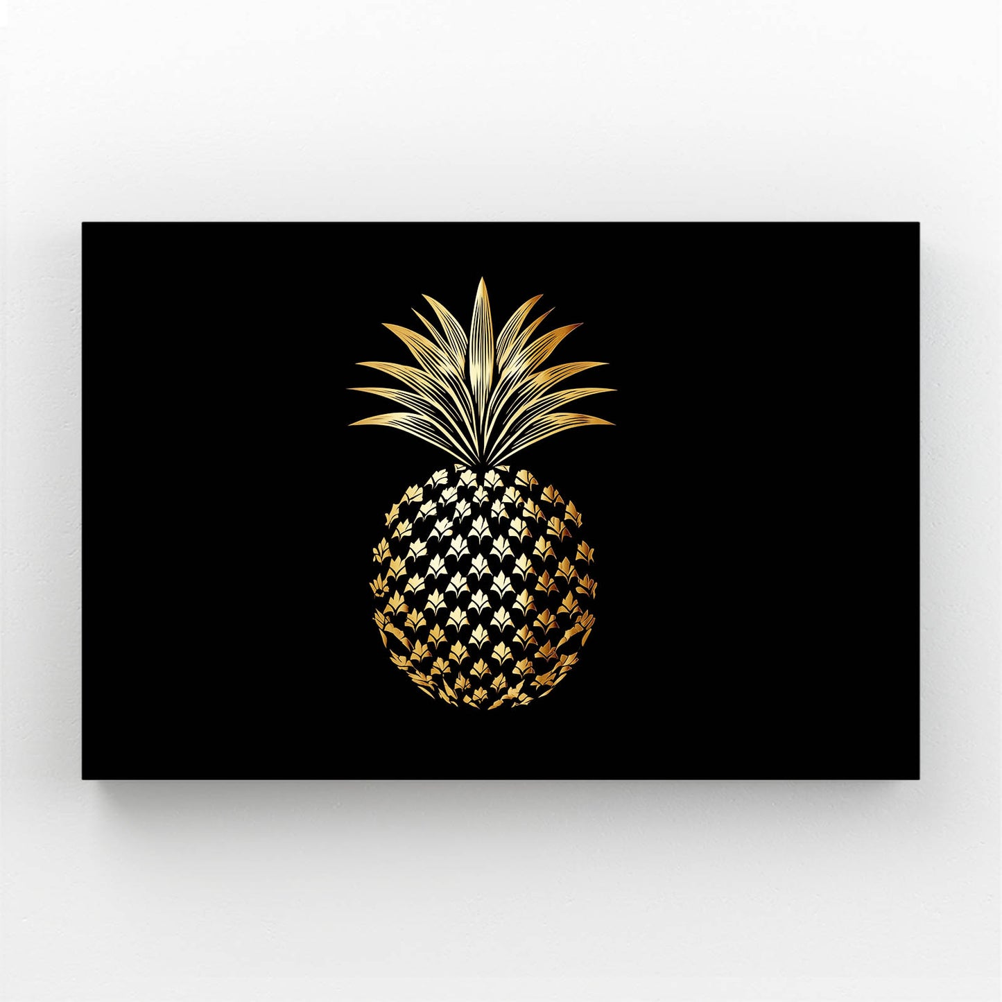 Gold Pineapple Black Fruit Art – gold pineapple black fruit canvas print