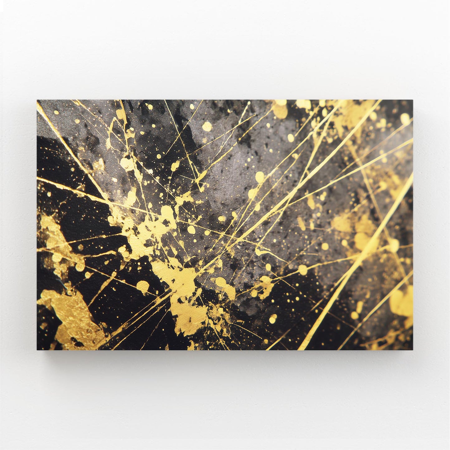 Gold Splatter Web Canvas – gold splatter web gold canvas print