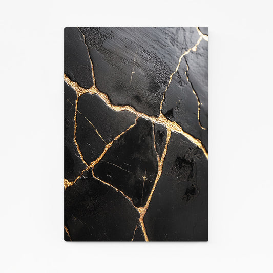 Gold Vein Black Marble Abstract Wall Art – gold vein black marble abstract canvas print
