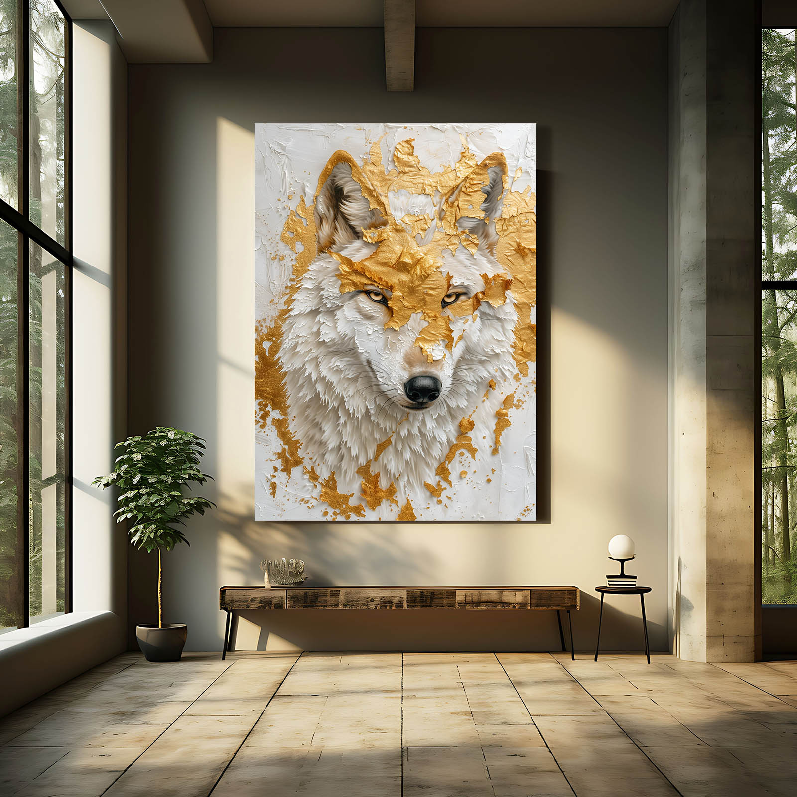 Gold Wolf Wall Art