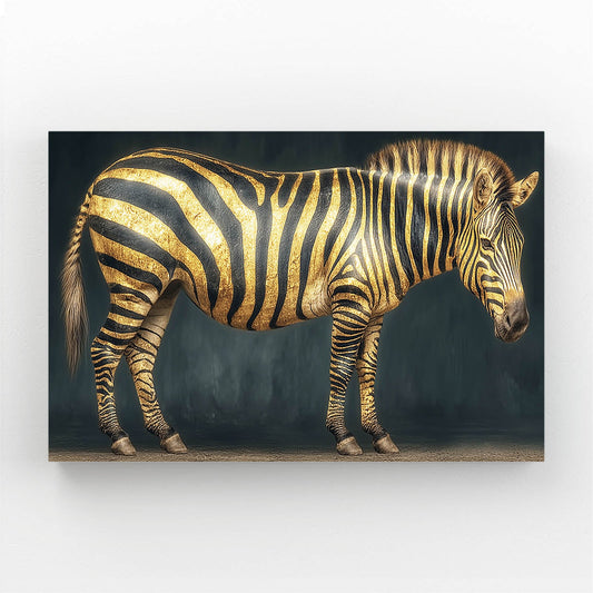 Gold Zebra Art – styled in a furnished interior