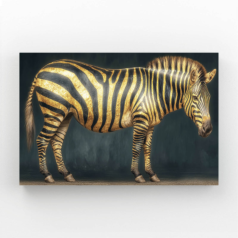 Gold Zebra Art – styled in a furnished interior