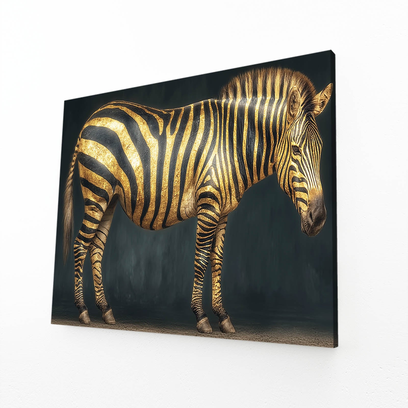 Gold Zebra Art – gold canvas print