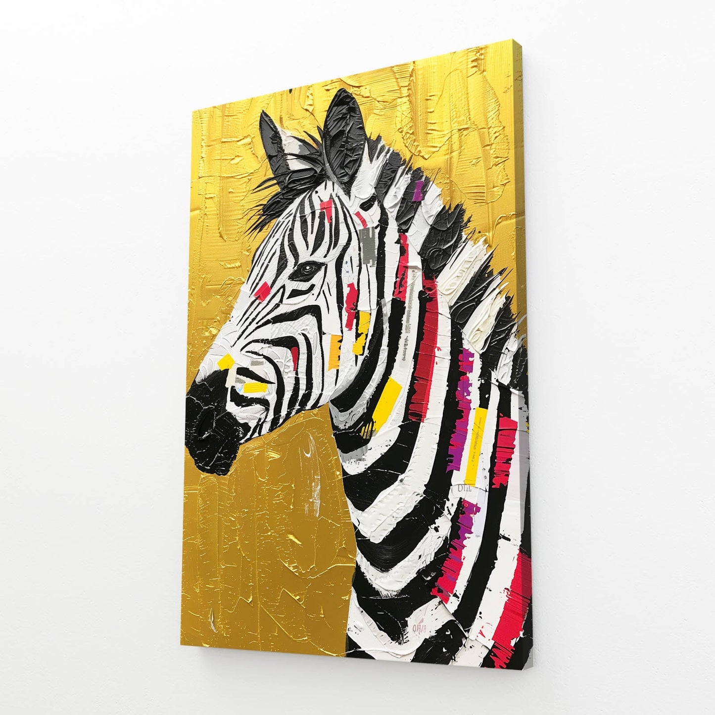 Gold Zebra Canvas – styled in a furnished interior