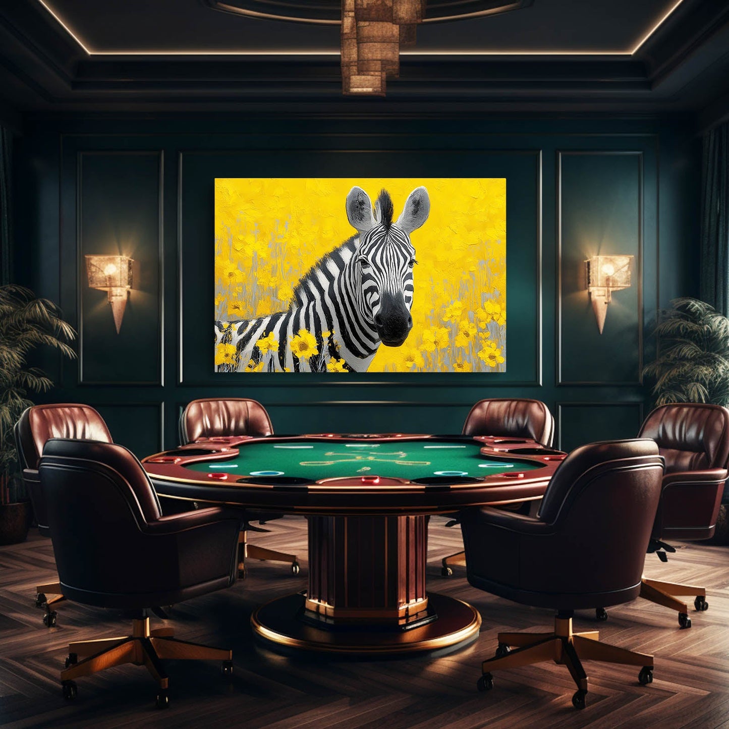 Gold Zebra Wall Art – styled in a furnished interior