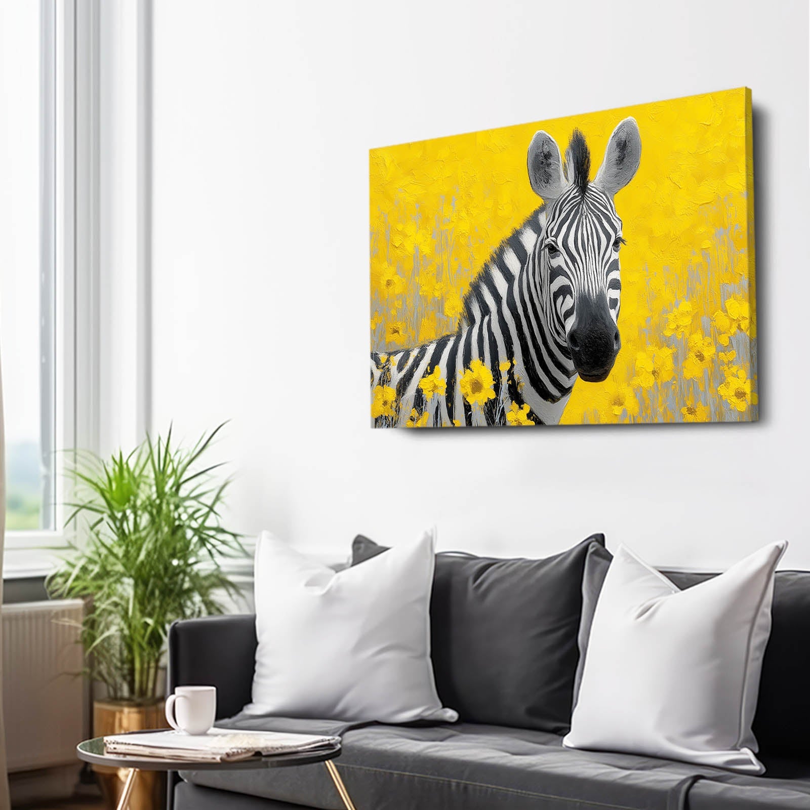 Gold Zebra Wall Art – styled in a furnished interior