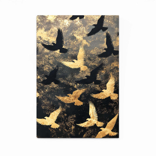 Golden Bird Flight Wall Decor – golden bird flight gold canvas print
