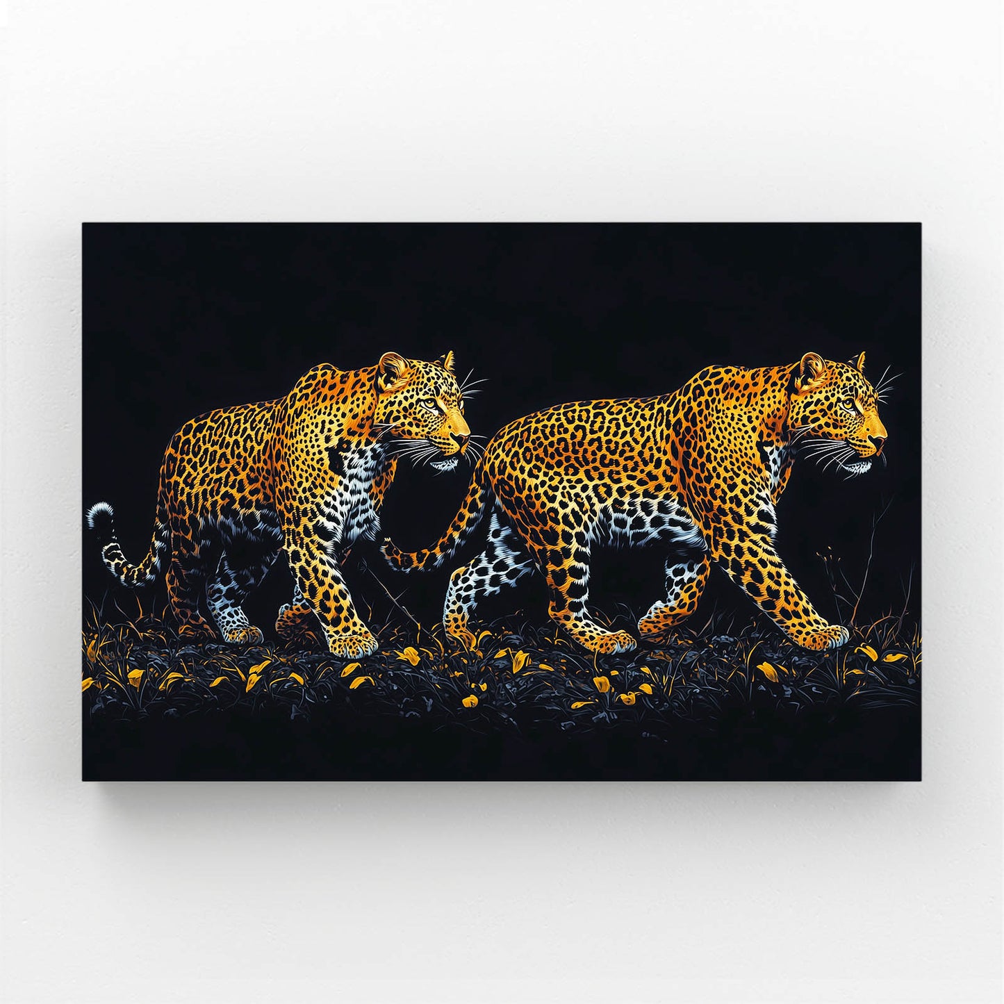 Golden Bloom Pair Leopard Prints – golden bloom pair leopard canvas print