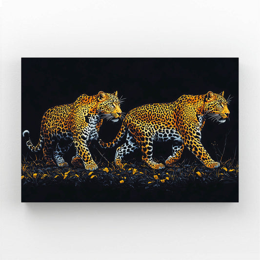 Golden Bloom Pair Leopard Prints – golden bloom pair leopard canvas print