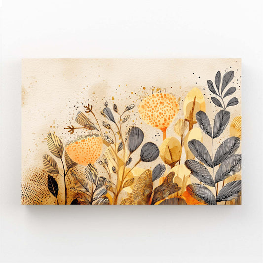Golden Botanical Farmhouse Canvas – golden botanical farmhouse canvas print