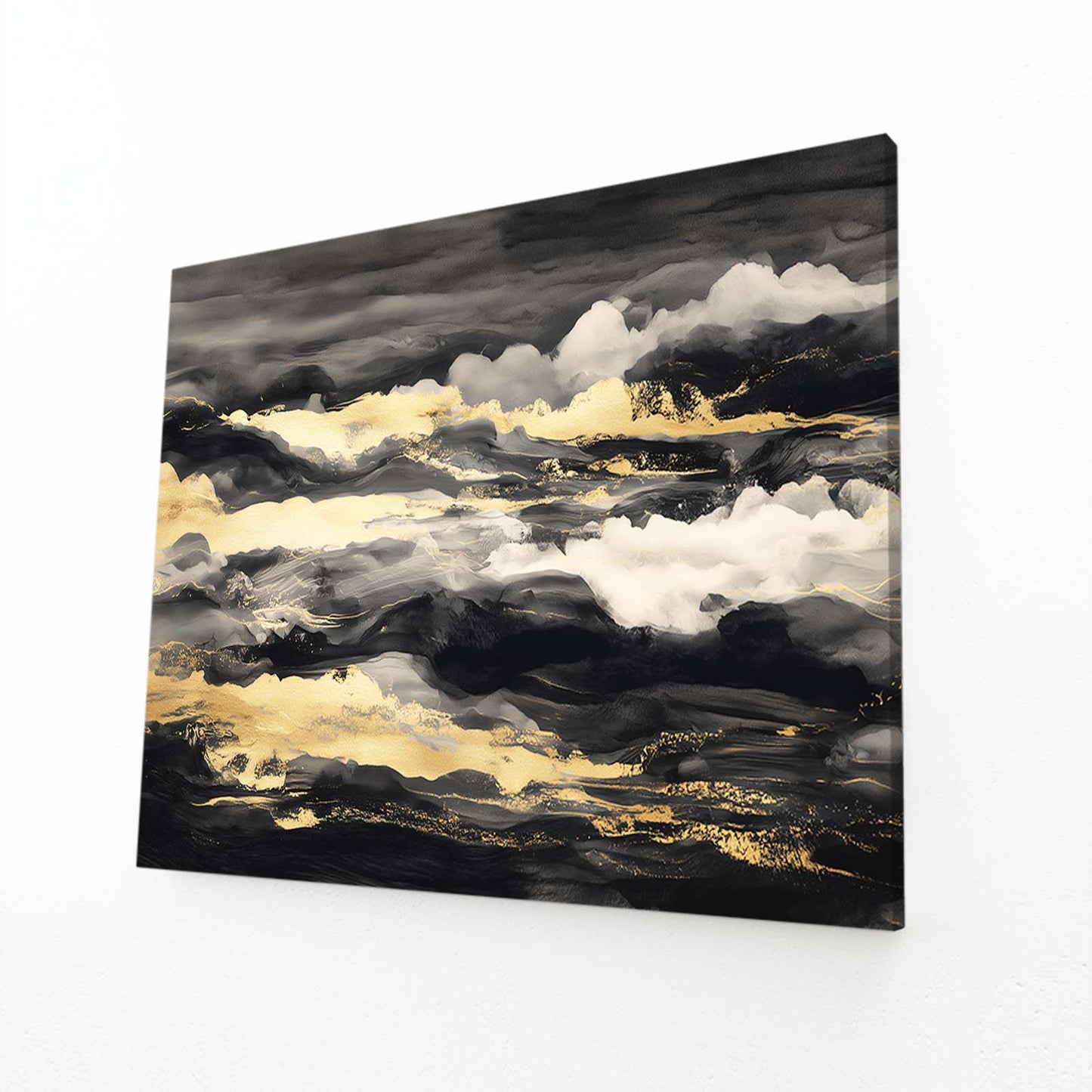 Golden Cloud Bank Canvas Art – angled canvas view on white background