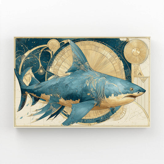 Golden Compass Vintage Shark Prints – golden compass vintage shark canvas print