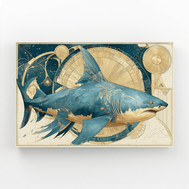 Golden Compass Vintage Shark Prints – golden compass vintage shark canvas print