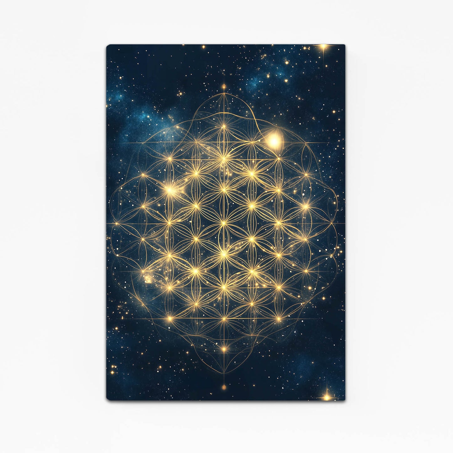 Golden Constellation Grid Flower Of Life Wall Art – golden constellation grid flower of life canvas print