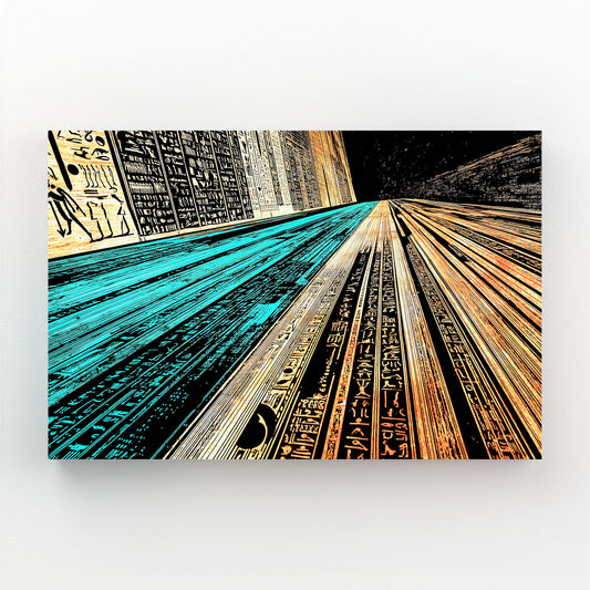 Golden Corridor Abstract Egyptian Canvas Art – golden corridor abstract egyptian canvas print