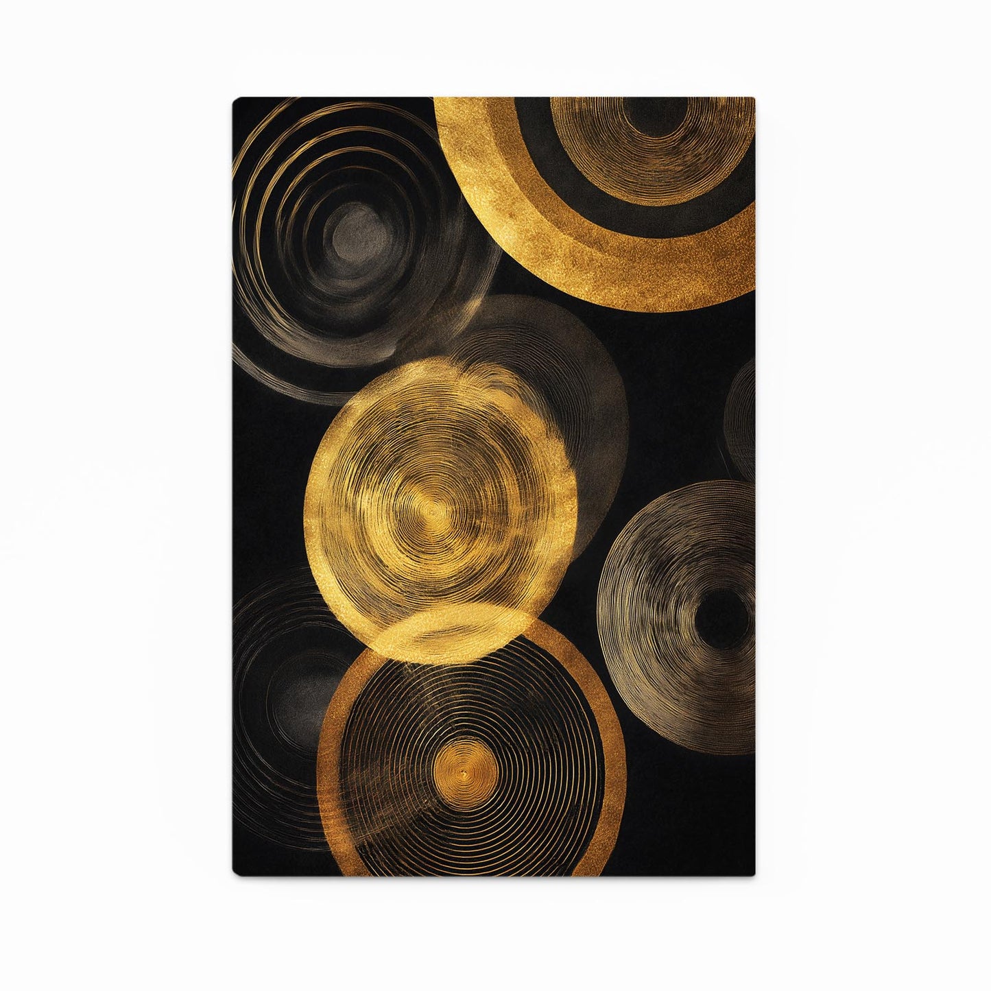 Golden Disc Rings Art – golden disc rings gold canvas print
