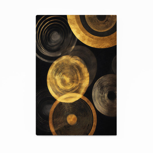 Golden Disc Rings Art – golden disc rings gold canvas print