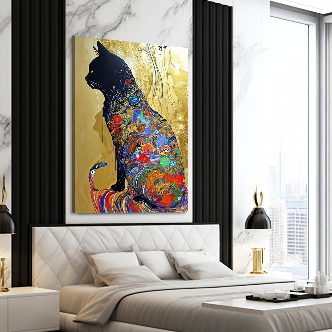 Golden Dream Cat Wall Art