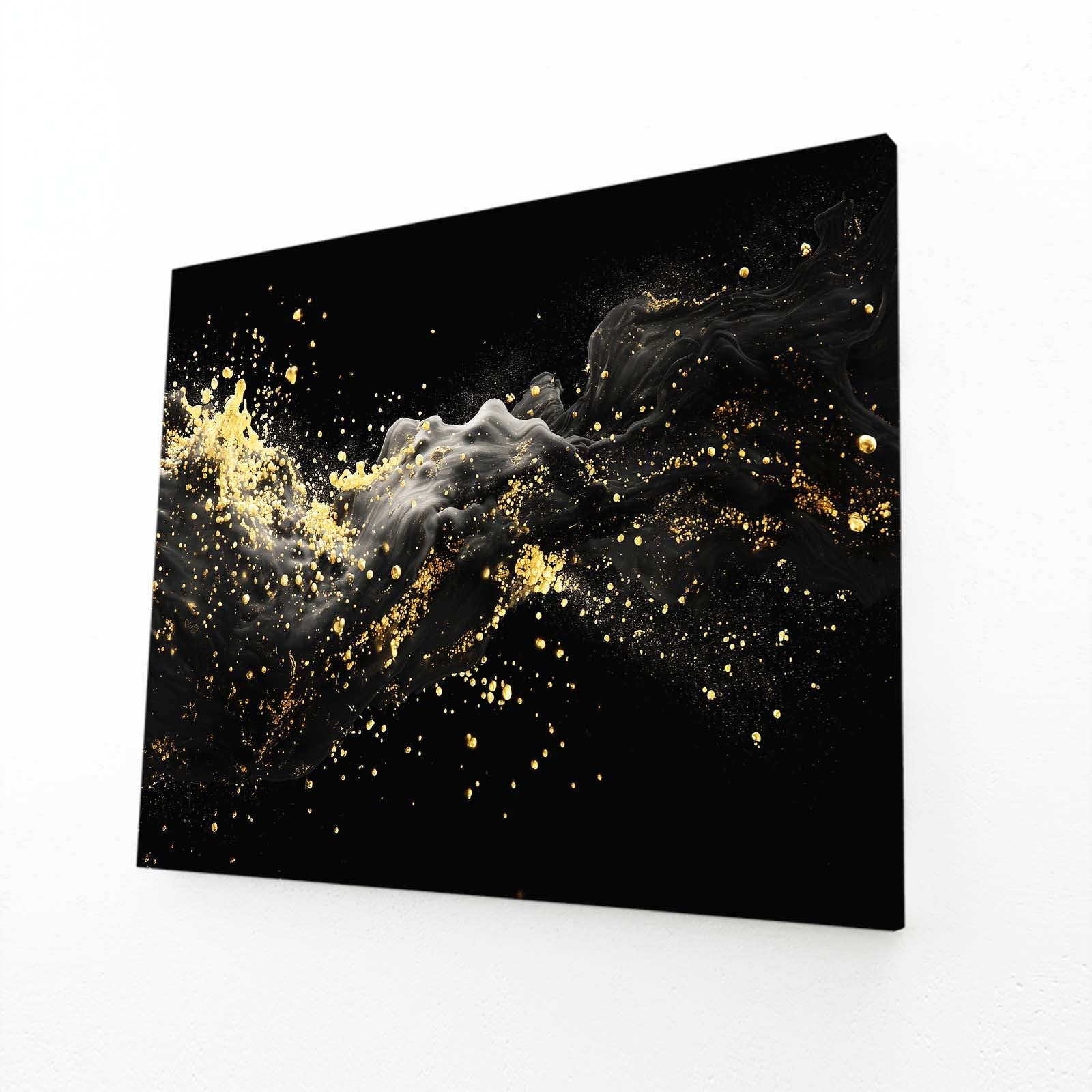 Golden Dust Wave Prints – angled canvas view on white background