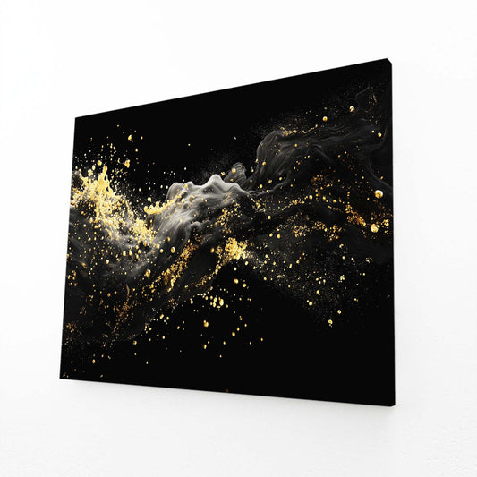 Golden Dust Wave Prints – angled canvas view on white background